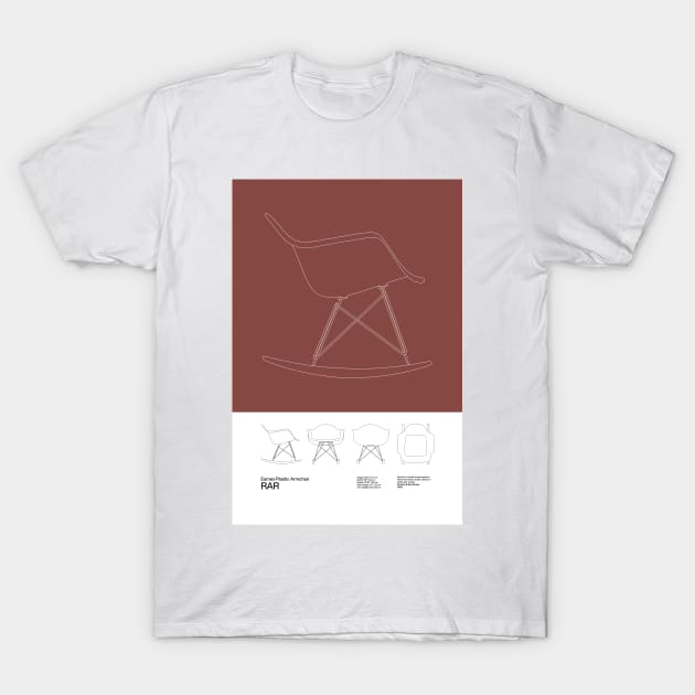 Eames RAR Chair Poster Mid Century Design - Minimal Design - Charles and Ray Eames T-Shirt by sub88